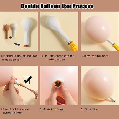 Double Stuffed Nude Balloon Garalnd Blush Beige Balloons Cream Brown Balloon Arch Kit Different Sizes Ivory Latex Balloons For Neutral Baby Shower Gender Reveal Birthday Boho Party Decorations
