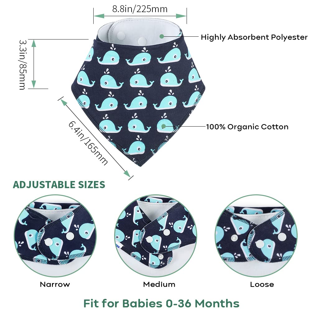 Yoofoss Baby Bibs 8 Pack Baby Bandana Drool Bibs Soft and Breathable for Boys and Girls