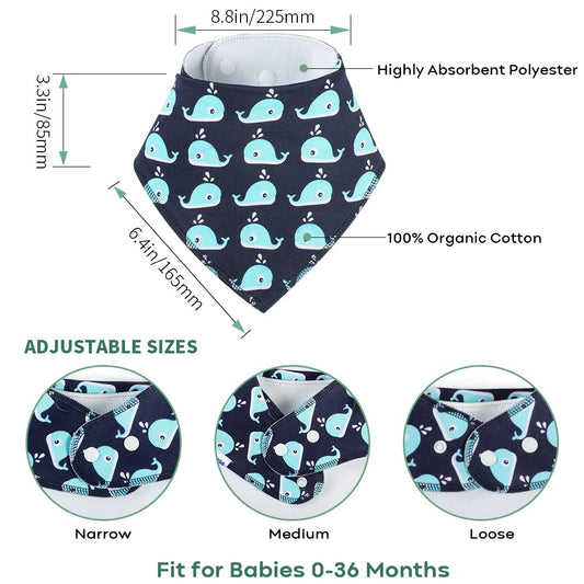 Yoofoss Baby Bibs 8 Pack Baby Bandana Drool Bibs Soft and Breathable for Boys and Girls