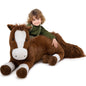 Tezituor 47 Inch Giant Horse Stuffed Animal, 4ft Realistic Chocolate Stuffed Horse Plush Toy, Hugging Soft Horse Pony Plush Pillow for Boys Girls,