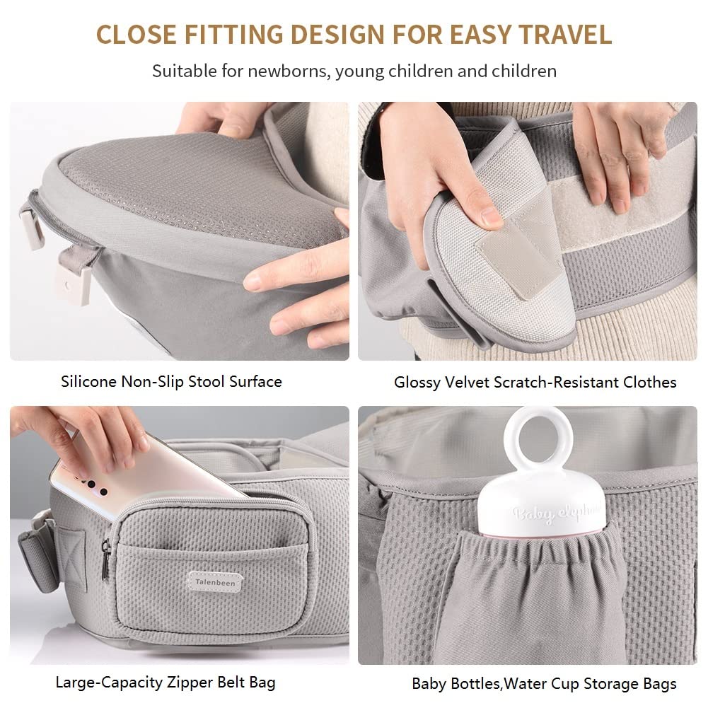 6-in-1 Baby Carrier - Newborn to Toddler, Hip Seat Lumbar Support, 7-41 lbs, All Seasons & Positions, Adjustable Size for Shopping, Hiking, Travelling