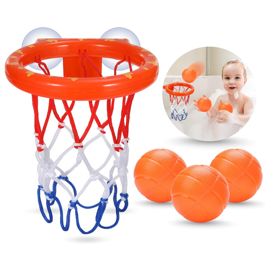Bath Toys - Bathtub Basketball Hoop for Kids Toddlers - Bath Toys Shower Toys for Kids Ages 4-8,Suction Cup Basketball Hoop & 3 No Hole Balls Set for Boys Girls