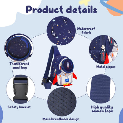 yisibo Rocket Toddler Backpack with Leash,3-6 Years Anti-lost Kids Backpack,Children Backpack for boys girls