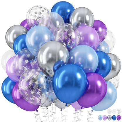 Dusty Blue Balloon Set, 60Pcs 12 Inch Slate Baby Blue White Sand Latex Balloon with Metallic Confetti Champagne Gold Helium Balloons for Birthday Party Baby Bridal Shower Boho Decortaions Supplies