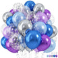 Dusty Blue Balloon Set, 60Pcs 12 Inch Slate Baby Blue White Sand Latex Balloon with Metallic Confetti Champagne Gold Helium Balloons for Birthday Party Baby Bridal Shower Boho Decortaions Supplies