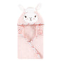 Hudson Baby Unisex Baby Cotton Animal Face Hooded Towel, Pretty Elephant, One Size