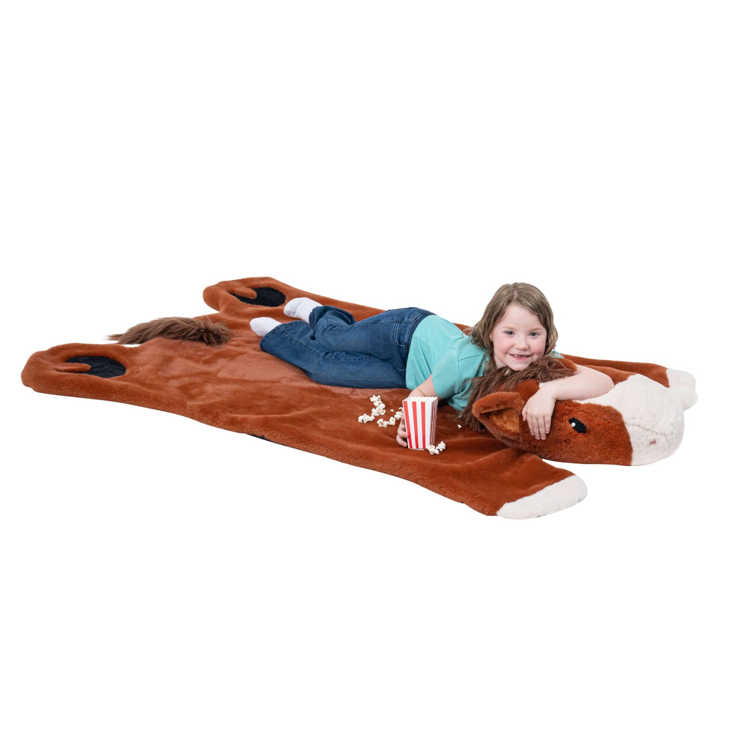 Plush PlushieRugs - Animal Rug for Kids Room, Fluffy Nursery and Fur Kids Rugs for Playroom - Big Large Stuffed Animals Irregular Shaped Rug that Works Great as Woodland Nursery Decor (Dinosaur)