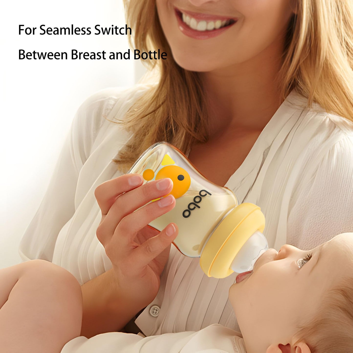 YOHKOH PPSU Baby Bottle Wide Neck, Newborn Anti-Colic Baby Bottle with Natural Response Nipple, Streamlined Body, Easy to Clean (8.8oz (Pack of 2), Yellow)