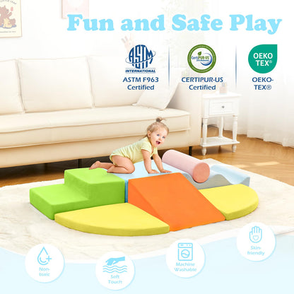 Climbing Toys for Toddlers, Toddler Climbing Toys Indoor, 7-Piece Soft Foam Climbing Blocks Set, Toddler Playtime Corner Climber Indoor Foam Play Gym for Climbing Crawling and Sliding