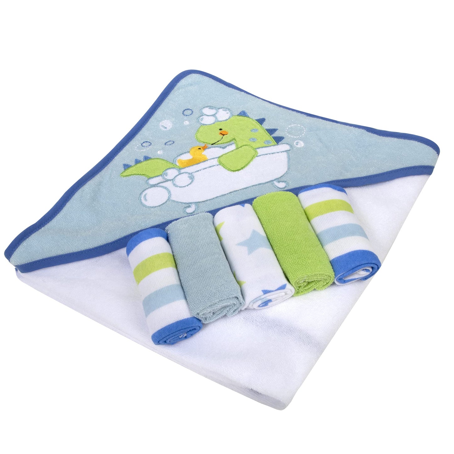 Baby Hooded Towel and Washcloth Set for Infants, Boys and Girls 6-12 Months (Mommy's Mermaid)