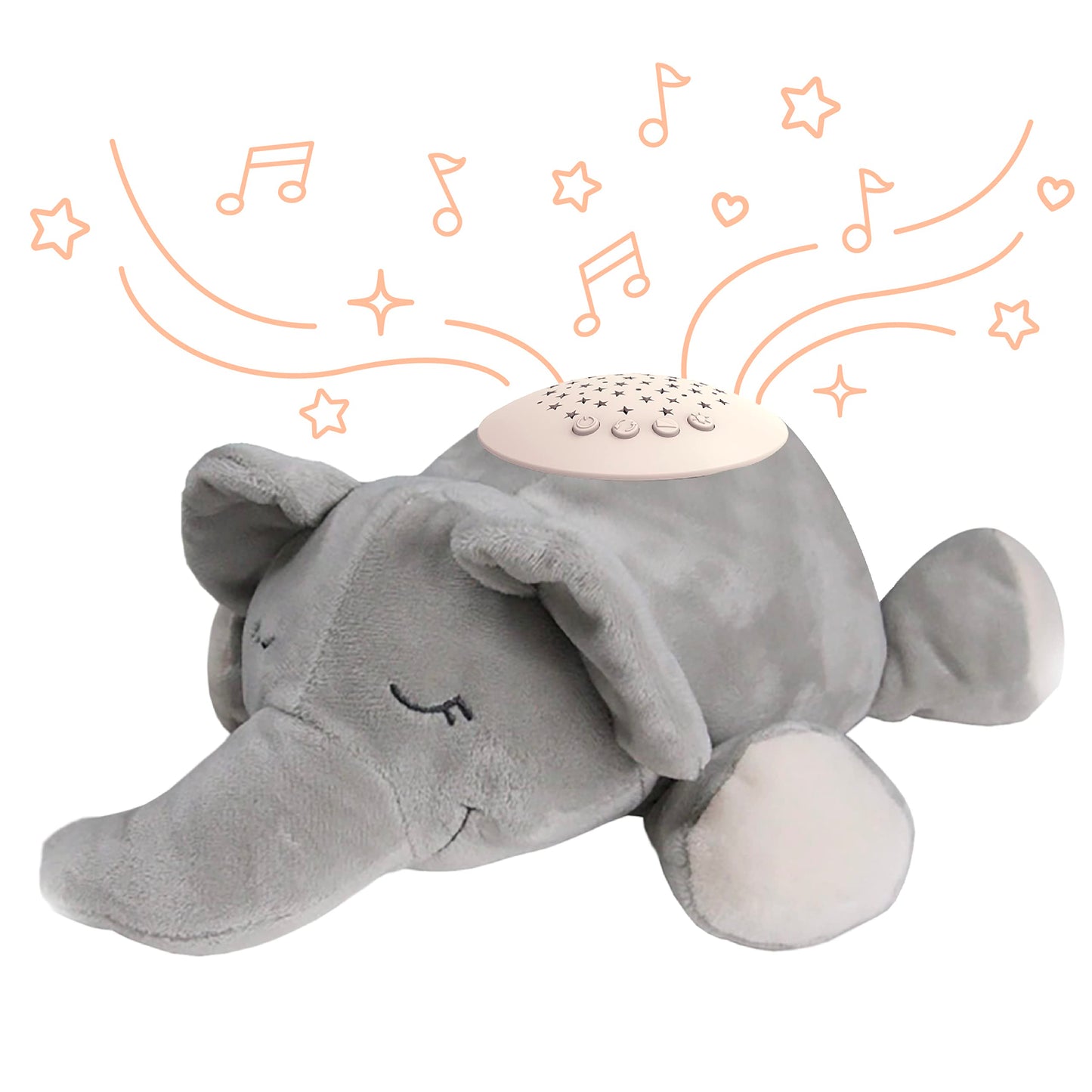 PureBaby Sound Sleepers Portable Sound Machine & Star Projector - Plush Sleep Aid for Baby and Toddlers with Soothing Night Light Display, 10 Lullabies, White Noise, and Heartbeat Sounds (Unicorn)