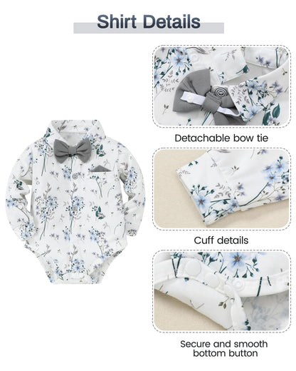 SANMIO Baby Boy Clothes 0-24M Baby Boy Suits 4pcs Baby Boys Baptism Easter Outfits Baby Christmas Clothes