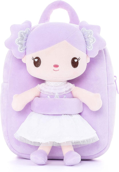 Gloveleya Toddler Backpack Kids Backpack with Candy Purple Doll 9"