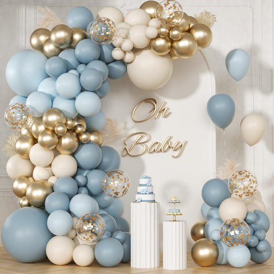 147pcs Neutral Balloon Garland Arch Kit, Different Sizes with Beige Cream Sand White Metallic Champagne Gold Balloons for Wedding Bridal Shower Birthday Boho Neutral Baby Shower Party Decorations