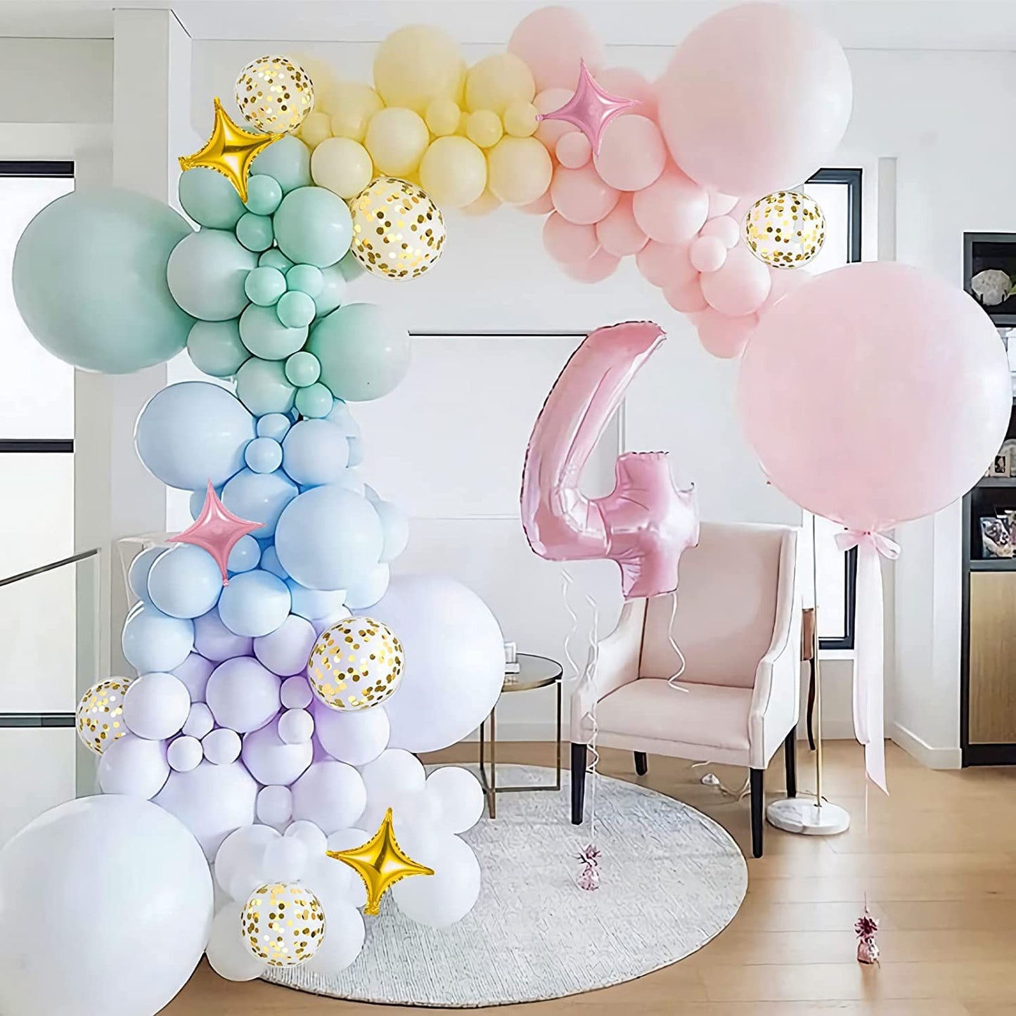 Black And White Balloon Arch Kit, Double Stuffed White And Black Balloons Garland Pearl White Sand Black Latex Balloons Different Size for Wedding Coquette Birthday Party Decorations