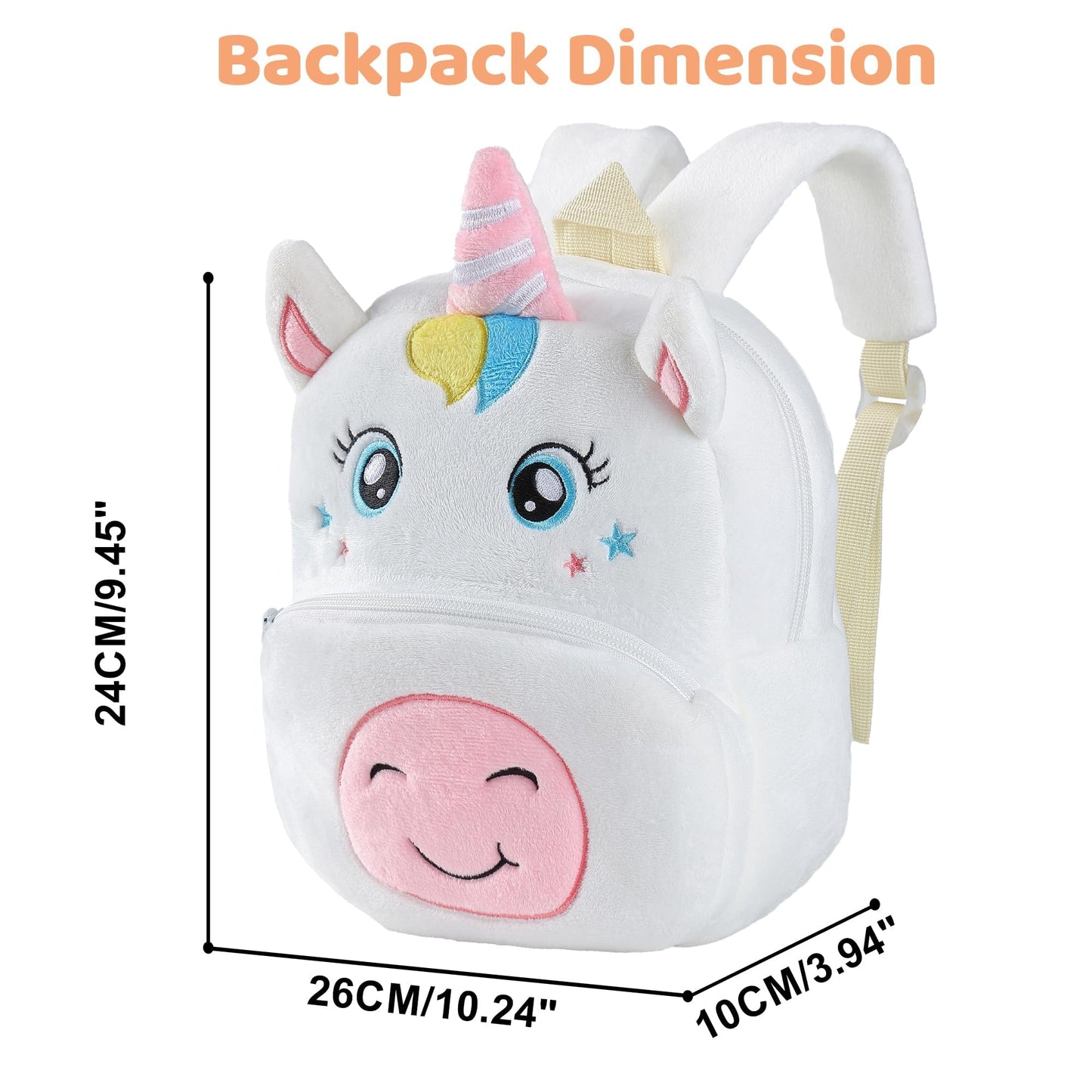 MICHLEY Toddler Backpack Plush Animal SchoolBag Cartoon Girls Travel Bag Mini Baby Daypack for Kids Kindergarten Pre School Bags, Cow