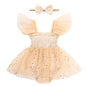 Baby Girl Clothes Infant Tulle Romper Ruffe Sleeveless Bodysuit Baby Girl Outfits Infant Girl Dress 0-18M