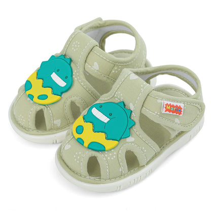 ESTAMICO Baby Boys Girls Sandals Cute Animal Summer Shoes Breathable Non Slip First Walker, 18-24 Months Toddler, Light Blue