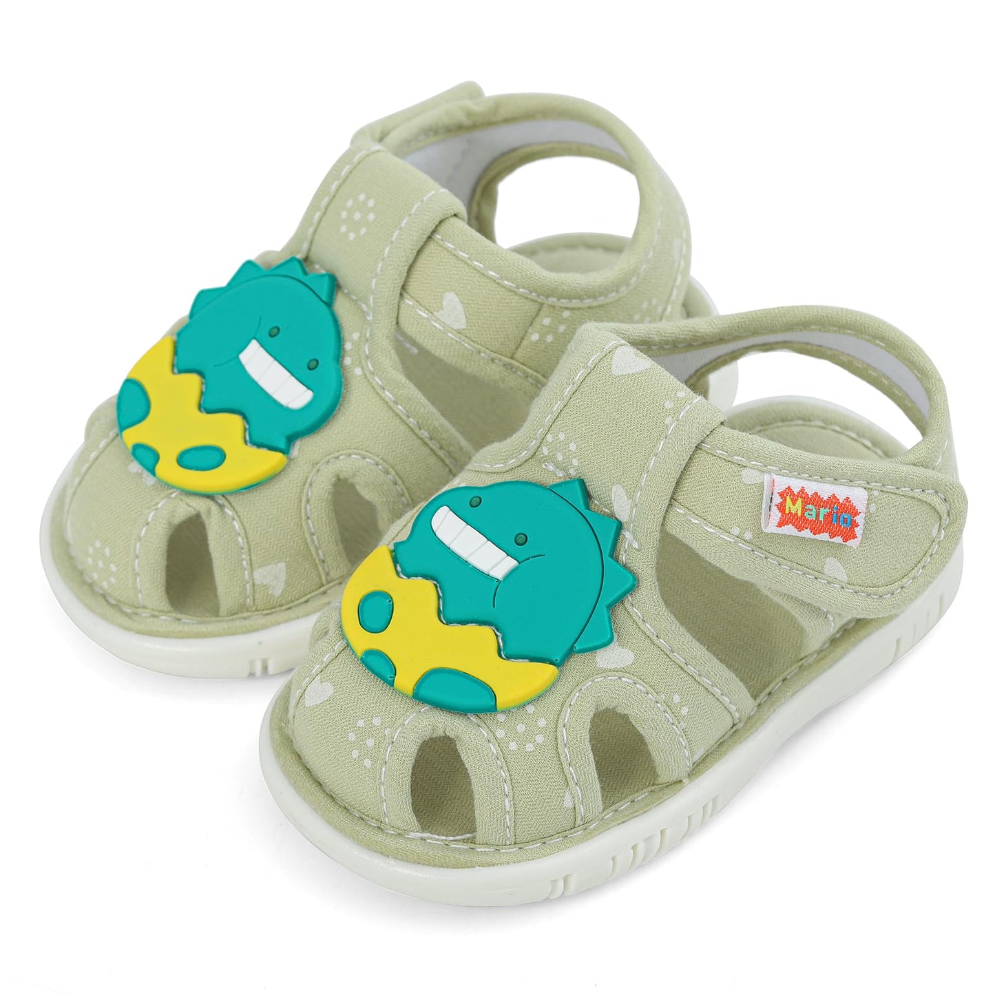 ESTAMICO Baby Boys Girls Sandals Cute Animal Summer Shoes Breathable Non Slip First Walker, 18-24 Months Toddler, Light Blue