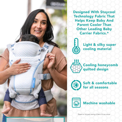 Infantino Staycool 4-in-1 Convertible Carrier, Ergonomic Design for Infant and Toddlers, 8-40 lbs with Storage Pocket, White