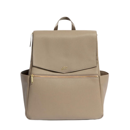Freshly Picked Classic II Diaper Bag Backpack, Wipeable Vegan Leather With Changing Pad (Sage Green V2)