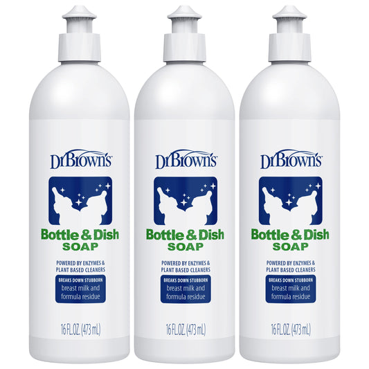 Dr. Brown's Bottle & Dish Soap for Baby Bottles and Baby Accessories, Plant-Derived, Fragrance-Free, 16 fl oz, 2 Pack