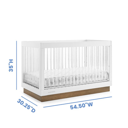Delta Children James Acrylic 4-in-1 Convertible Crib - Greenguard Gold Certified, Midnight Grey/Acorn