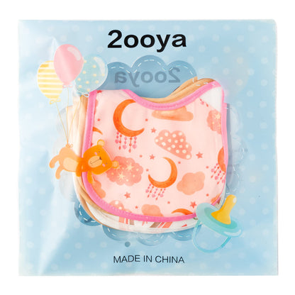 7Pcs Cotton Waterproof Baby Bibs Hook Loop Closure Newborn Bib Keepsake Baby Gift for Drooling Feeding Eating