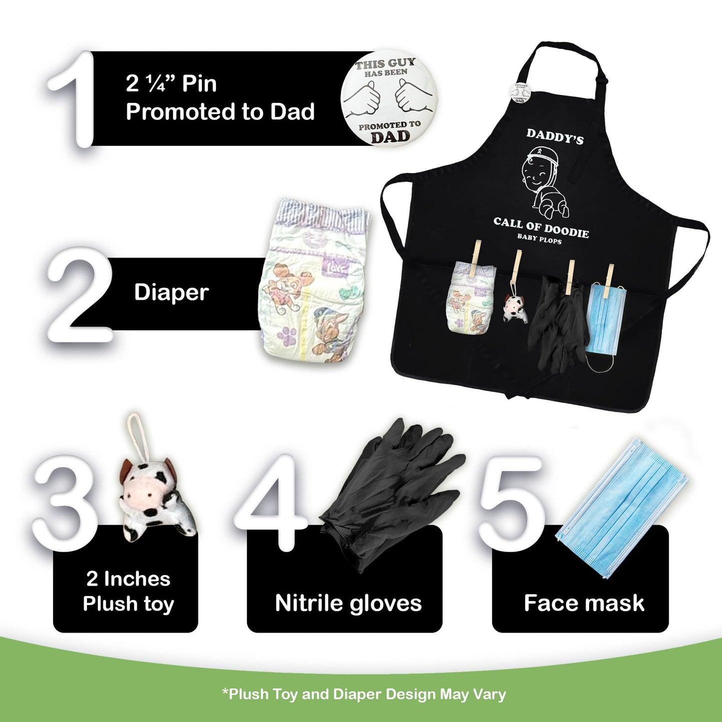 MUNIFICENCE APRON DADDY TO BE GAG GIFT, BABY SHOWER FUNNY ACTIVITY, GENDER REVEAL, NEW DADDY