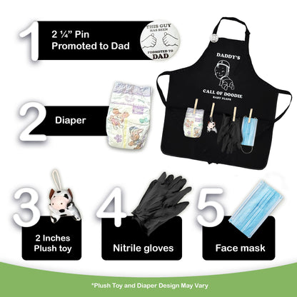 MUNIFICENCE APRON DADDY TO BE GAG GIFT, BABY SHOWER FUNNY ACTIVITY, GENDER REVEAL, NEW DADDY