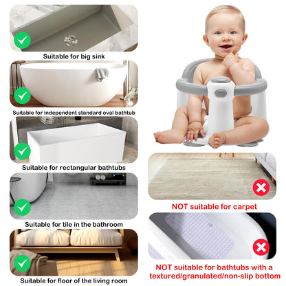 Baby Bath Seat, Infant Bathtub Seats for Babies Sitting Up Aged 6-24 Months, New Baby Bath Tub-Protect Toddlers Skin and Back Support, Soft Non-Slip Cushions Extra Added (Deep Pink)