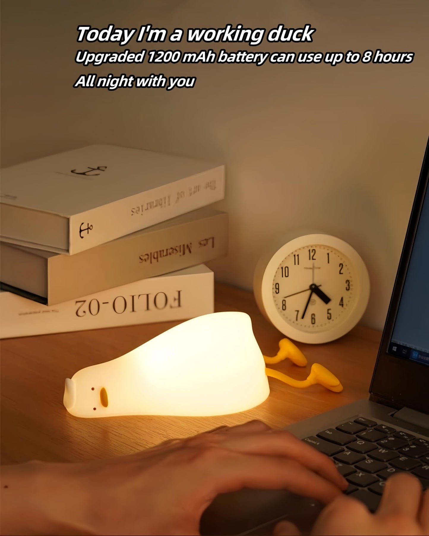 DuDu Duck Night Light, Cute Duck Lamp, Squishy Silicone Nightlight for Bedrooms with 30 Minutes Timer, Rechargeable Bedside Lamp with Touch Control for Bedrooms, Living Room