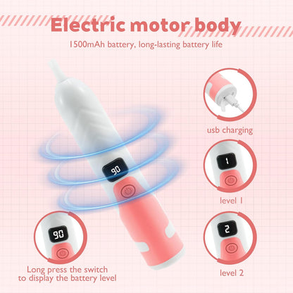 Bottle Brush Cleaning Set with Storage Holder, Adjustable Cleaning Power, Silicone Plastic LED Display Bottle Cleaner Brush for Long Narrow Neck Bottles, Water Bottles, Baby Bottles, Tumblers (Pink)