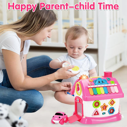 Toys for 1+ Year Old Girl Gifts: Montessori Musical Toddler Toys Age 1-2 - 8-in-1 Multi-Functional House Educational Baby Toys 6-12 12-18 Months - First Birthday Gift for 1 2 Year Old Girls Boys Kids