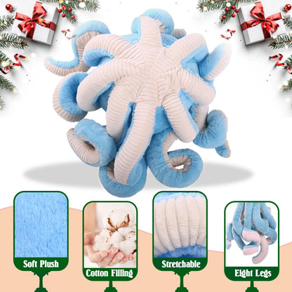 DENTRUN Octopus Stuffed Animals, Giant Octopus Plush Doll Play Toys for Kids Girls Boys Adults Birthday Xmas Halloween Present Stuffed Sea Animals Plushie, 7/16/24/32 Inches, 5 Colors