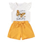 YOUNGER TREE Toddler Baby Girls Clothes Sunflower T-shirt + Bowknot Shorts with Cute Summer Girl Clothes Set