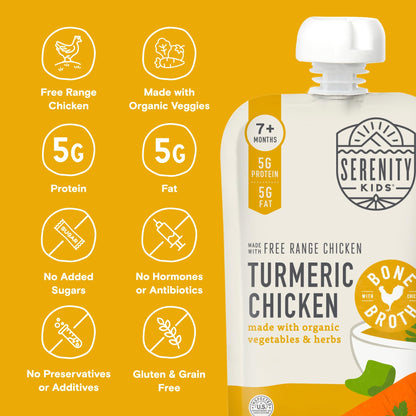 Serenity Kids 7+ Months Bone Broth Puree Made With Organic Veggies - Clean Label Project Purity Award Certified - 3.5 Ounce BPA-Free Pouch - Grass Fed Beef Pot Roast - 12 Count - Baby Food Pouch