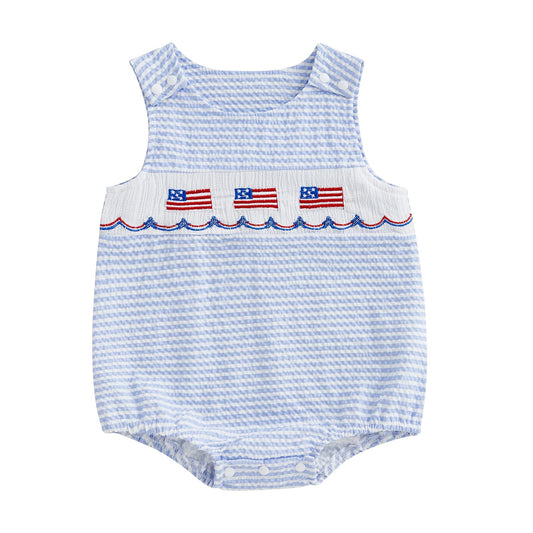 Baby Girl Pumpkin Embroidery Jumpsuit Halloween Sleeveless Round Neck Plaid Tank Romper