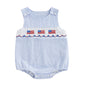 Baby Girl Pumpkin Embroidery Jumpsuit Halloween Sleeveless Round Neck Plaid Tank Romper