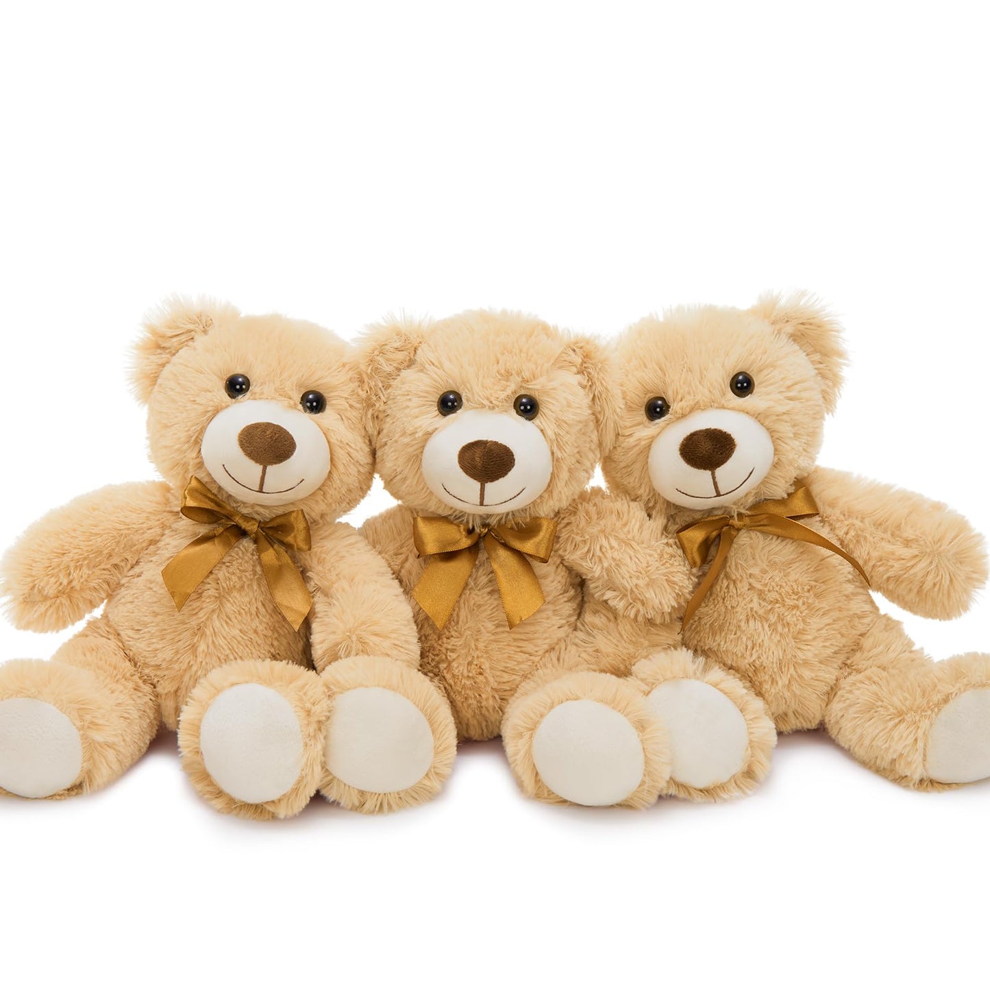 MorisMos 6Pcs Teddy Bears Bulk Baby Shower, 14inch Cute Teddy Bear Stuffed Animals Plush, Small Stuffed Bears on Centerpiece Baby Shower, White