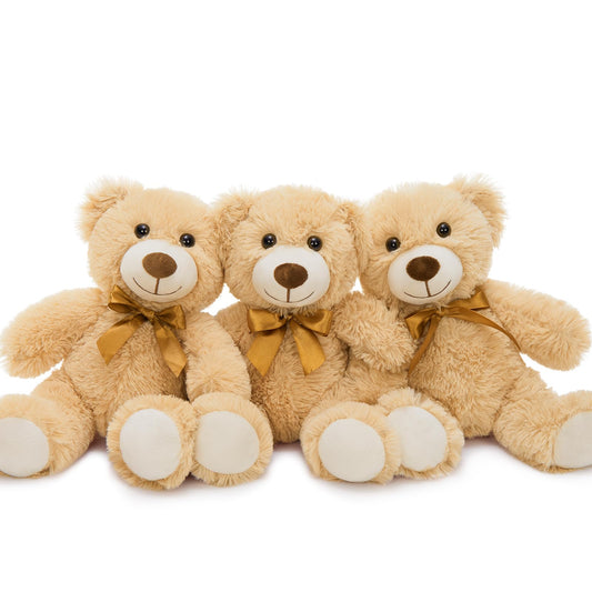 MorisMos 6Pcs Teddy Bears Bulk Baby Shower, 14inch Cute Teddy Bear Stuffed Animals Plush, Small Stuffed Bears on Centerpiece Baby Shower, White
