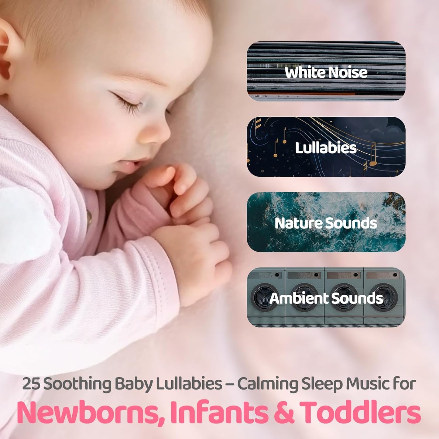Portable White Noise Machine Baby Newborn Essentials & Adults - 25 Soothing Sounds | Rechargeable Travel Sound Machine Baby with Night Light | Timer & Volume Control | Nursery, Home, Sleep Aid