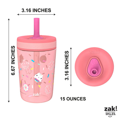 Zak Designs Disney Princess Kelso Toddler Cups For Travel or Home, 15oz 2-Pack Plastic Sippy Cups, Leak-Proof For Kids (Ariel, Aurora, Belle, Cinderella, Jasmine, Mulan, Rapunzel, Tiana)