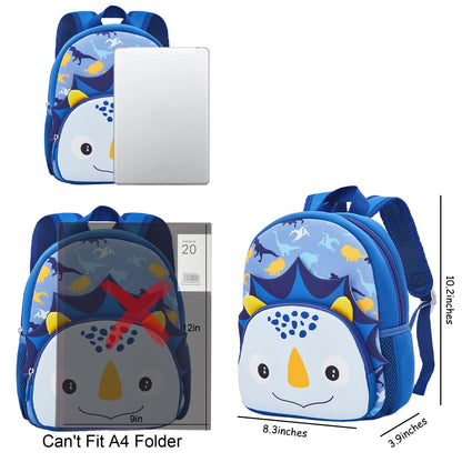 KK CRAFTS Preschool Backpack Toddler Neoprene Animal Schoolbag Lunch backpack for Kids Boys Girls(Dinosaur)