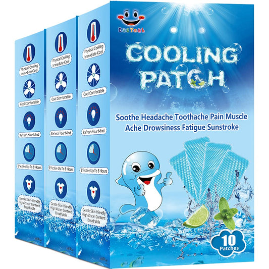 16 Sheets Baby Cool Pads for Kids Fever Discomfort & Pain Relief, Cooling Relief Fever Reducer, Soothe Headache Pain, Pack of 16