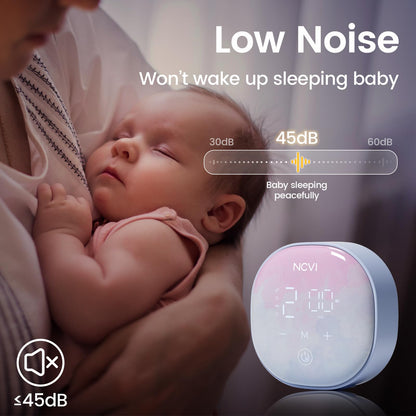 NCVI Double Electric Breast Pump XB-8122-2 with 4 Modes 9 Levels, Breastfeeding Pump with 21/24mm Flanges, Rechargeable Milk Pump Ultra-Quiet for Home & Travel, LED Touchscreen