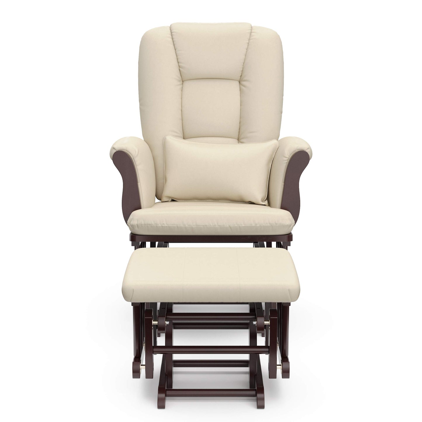 Storkcraft Tuscany Custom Glider and Ottoman with Free Lumbar Pillow (White/Slate Gray Swirl) - Cleanable Upholstered Comfort Rocking Nursery Chair with Ottoman