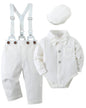 YUEMION Baby Boy Clothes Wedding Outfit Suits, 0-18 Months Infant Boy Gentleman Set, Dress Shirt+Vest+Suspender Pants+Bowtie