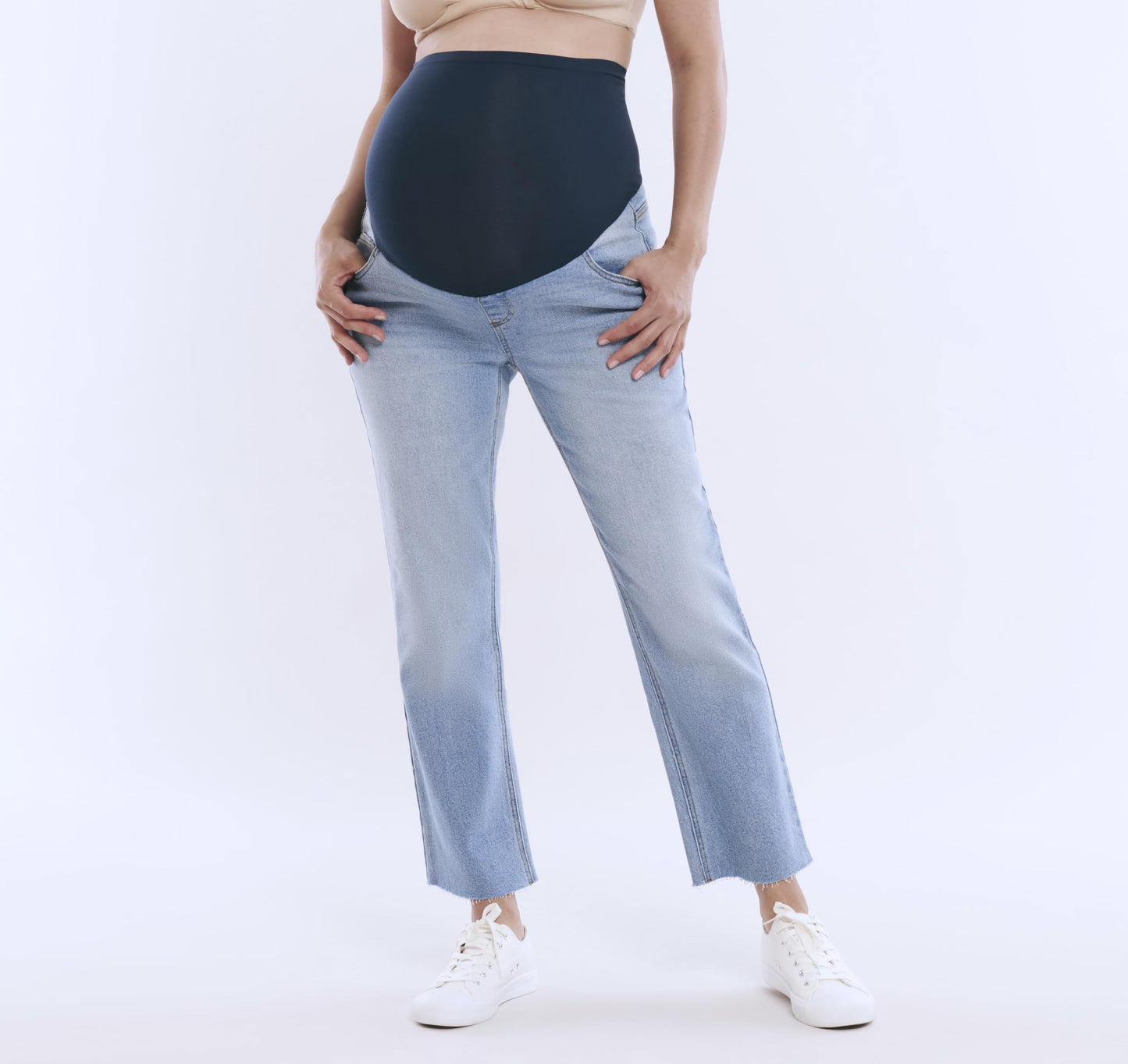 Motherhood Maternity Women's Secret Fit Over The Belly Slim Straight Leg Pregnancy Jeans