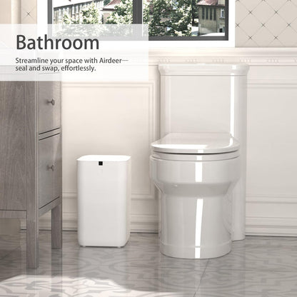 Automatic Trash Can, 4 Gallon Self Sealing and Self-Changing Smart Trash Can, Motion Sensor, Touchless Garbage can with lid for Kitchen Bathroom Office, 6 Refill Rings(A1, Golden line)